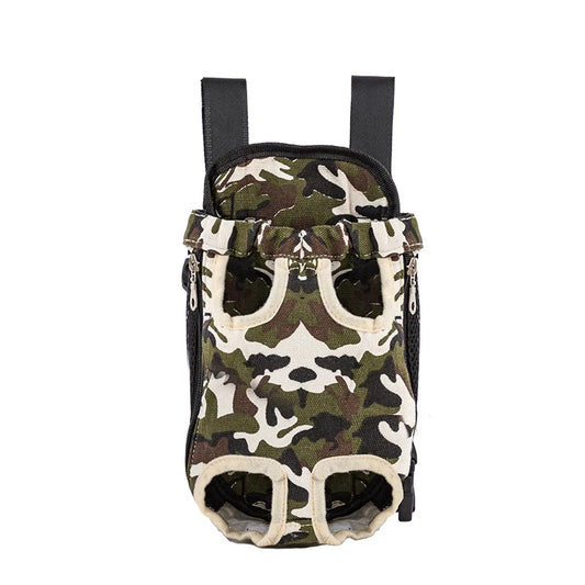 Camouflage Breathable Outdoor Dog Carrier Backpack – Travel & Vehicle Pet Transport Bag