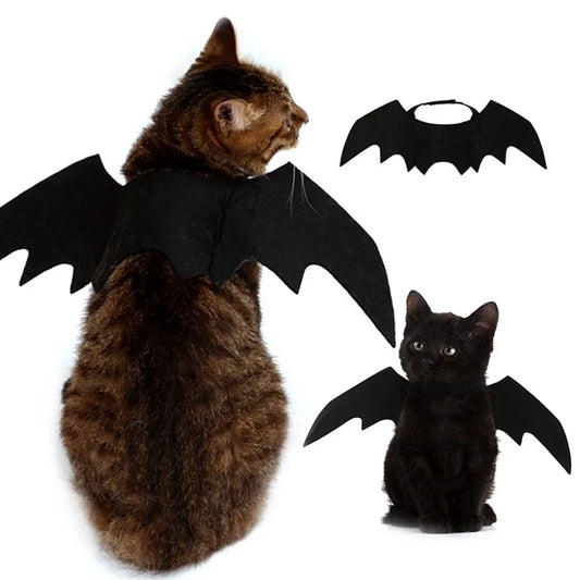 1Pc Halloween Pet Costume – Black Bat Wings Harness for Cats & Dogs