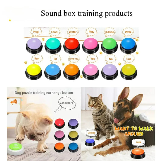8PCS Dog Talking Buttons – 30-Second Recordable Training Buzzers