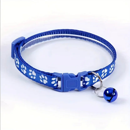 Adjustable Cat Collar with Bell – Colorful Patterned Design