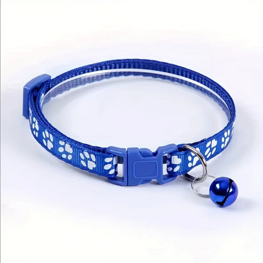 Adjustable Cat Collar with Bell – Colorful Patterned Design