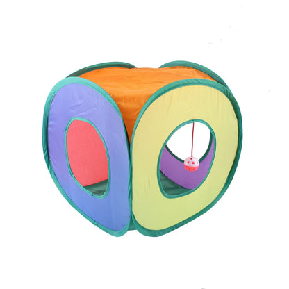 Foldable Cat Tunnel Toy – Breathable Indoor Play Tube with Crinkle Paper