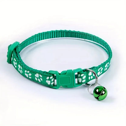 Adjustable Cat Collar with Bell – Colorful Patterned Design