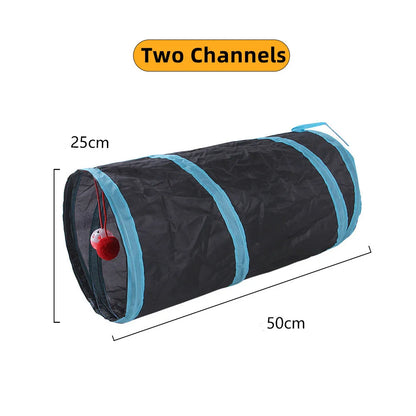 Foldable Cat Tunnel Toy – Breathable Indoor Play Tube with Crinkle Paper