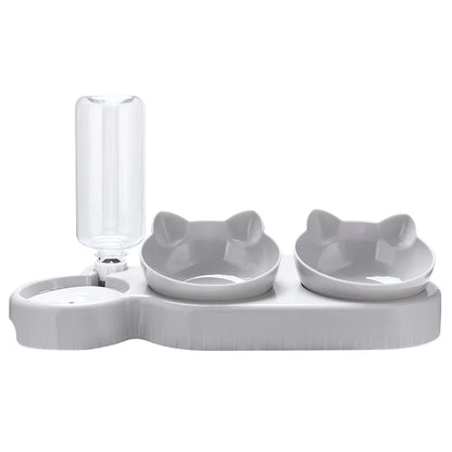 3 in 1 Cat Feeder Automatic Water Dispenser Double Bowl Pet Bowl for Small Dogs or Cats