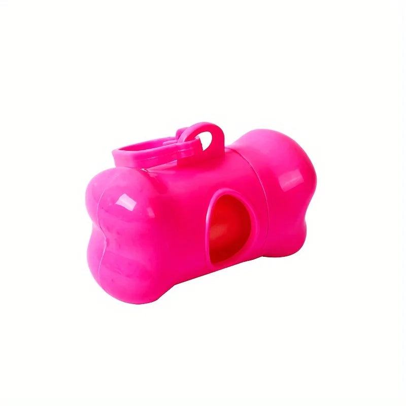 Bone-Shaped Dog Poop Bag Dispenser with 1 Roll – Portable Waste Holder