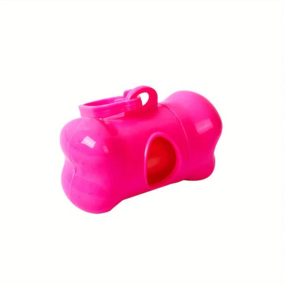 Bone-Shaped Dog Poop Bag Dispenser with 1 Roll – Portable Waste Holder