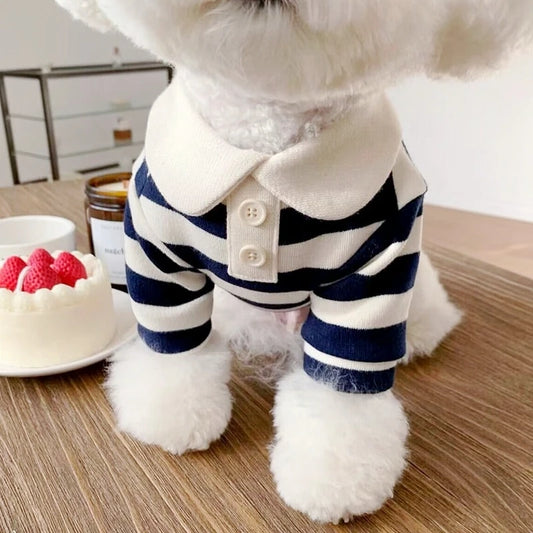 Striped Summer Polo Shirt for Small & Medium Dogs – Lightweight Cooling Vest