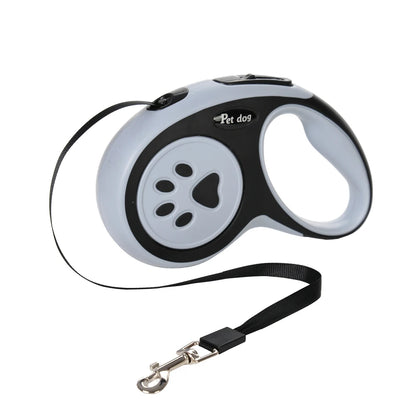 Retractable Dog Leash – Paw Print Design, Durable Nylon Rope for Small to Large Dogs